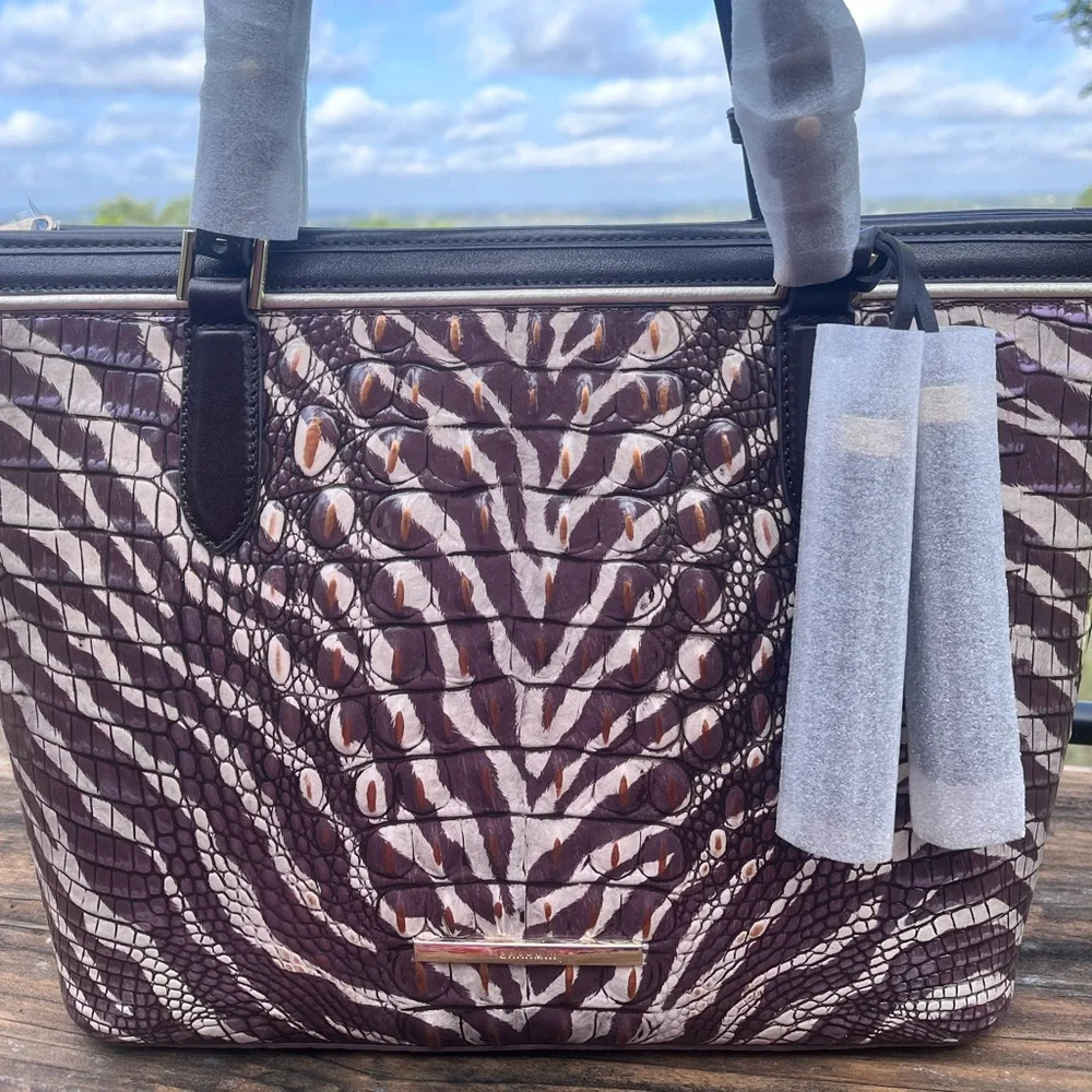 NWT Brahmin COFFEE BENGAL Medium Asher Tote
